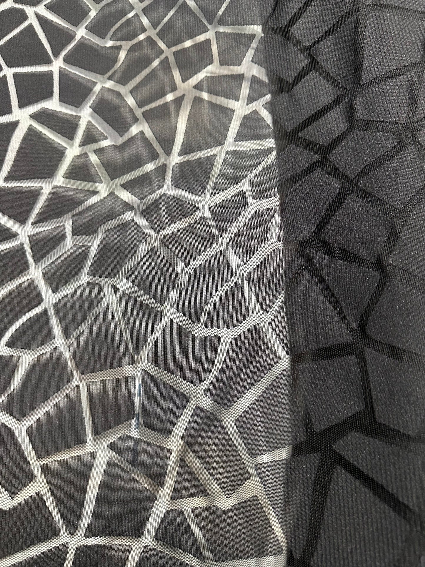 Giraffe exotic design on burnout power mesh 4-way stretch 58/60”
