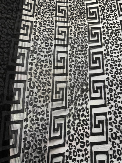 New cheetah design burnout power mesh 4-way stretch 58/60”