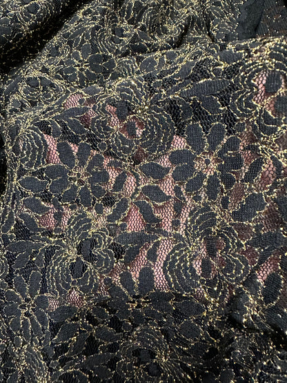 Metallic lace Victoria design 4-way stretch high quality lace 58/60”