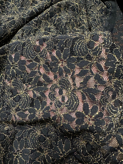 Metallic lace Victoria design 4-way stretch high quality lace 58/60”