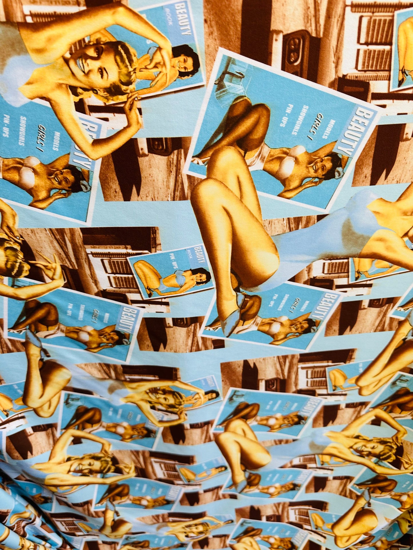 Beauty Design print on great quality of poly spandex 4-way stretch 58/60” Sold by the YD.