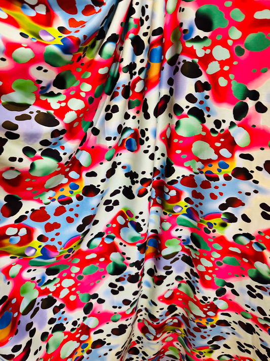 New abstract water design multicolor print on great quality of nylon spandex 4-way stretch 58/60” Sold by the YD. Ships worldwide