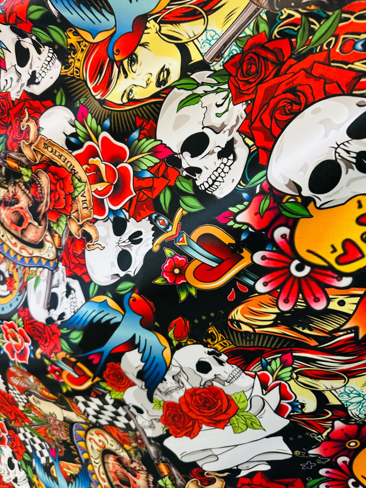 New Skull design print on great quality of nylon spandex 4-way stretch 58/60”