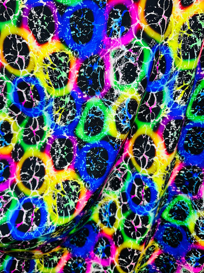 New Luxury Rainbow abstract design multicolor print on best quality of nylon spandex 4-way stretch 58/60”