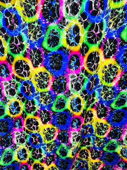 New Luxury Rainbow abstract design multicolor print on best quality of nylon spandex 4-way stretch 58/60”