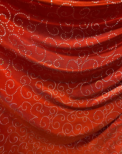 Swirl design hologram metallic nylon spandex with foggy foil 4-way stretch 58/60”