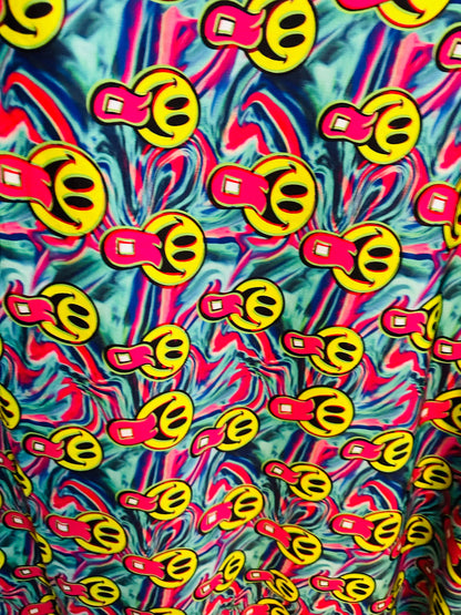 New abstract happy face design print on great quality of nylon spandex 4-way stretch High quality fabrics by AlexLAFabrics