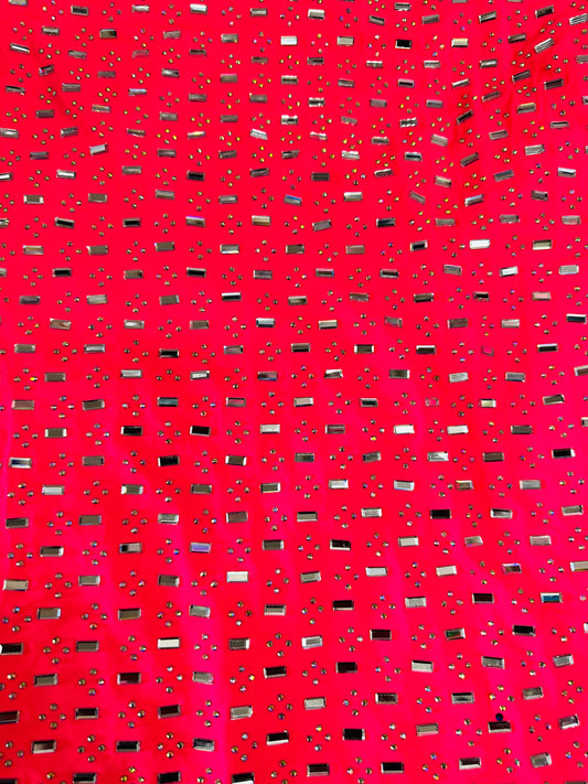 Jewel design rhinestone on best quality of spandex base 4-way stretch 58/60” High quality fabrics by AlexLAFabrics