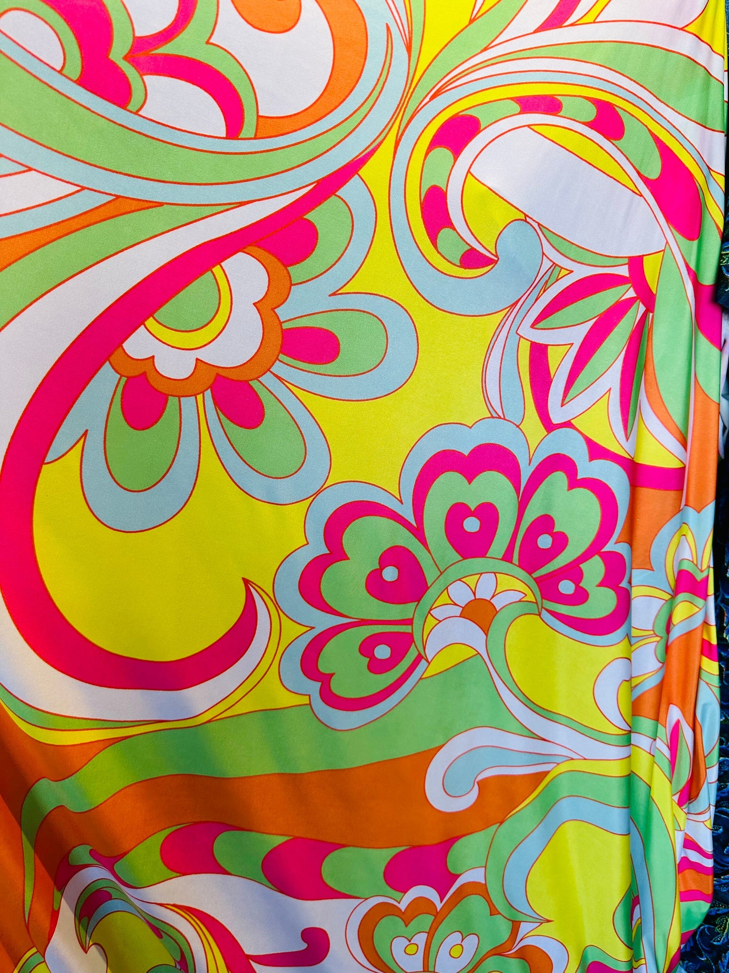 New floral design pastel colors print on poly spandex light weight 4-way stretch 58/60”
