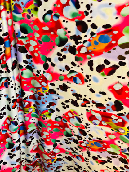 New abstract water design multicolor print on great quality of nylon spandex 4-way stretch 58/60” Sold by the YD. Ships worldwide