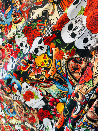 New Skull design print on great quality of nylon spandex 4-way stretch 58/60”