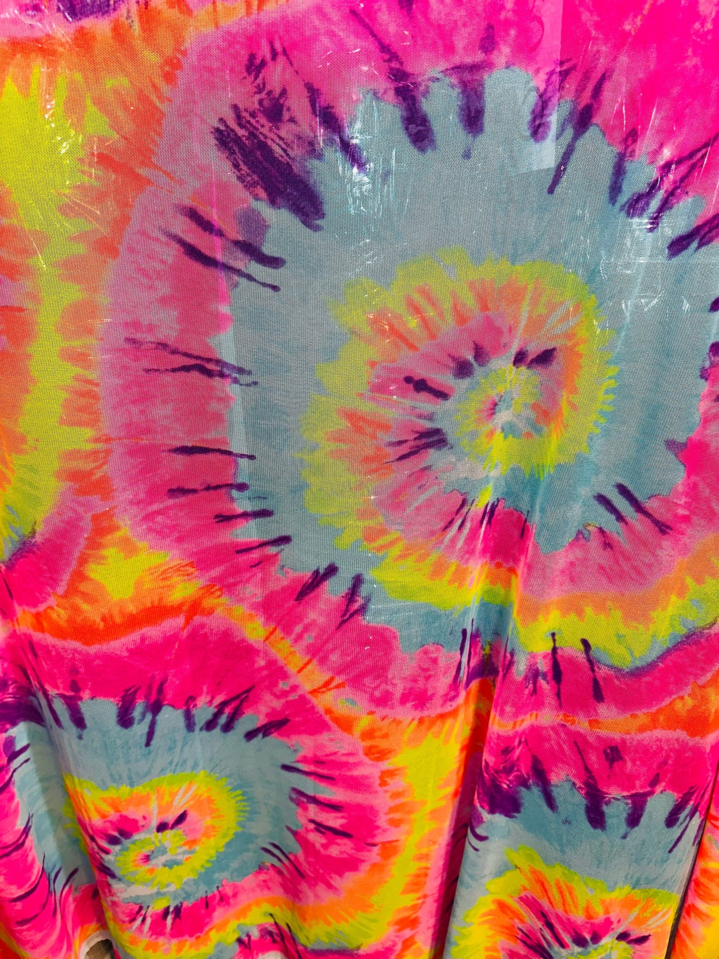 New Tie dye abstract design print on power mesh 4-way stretch 58/60”