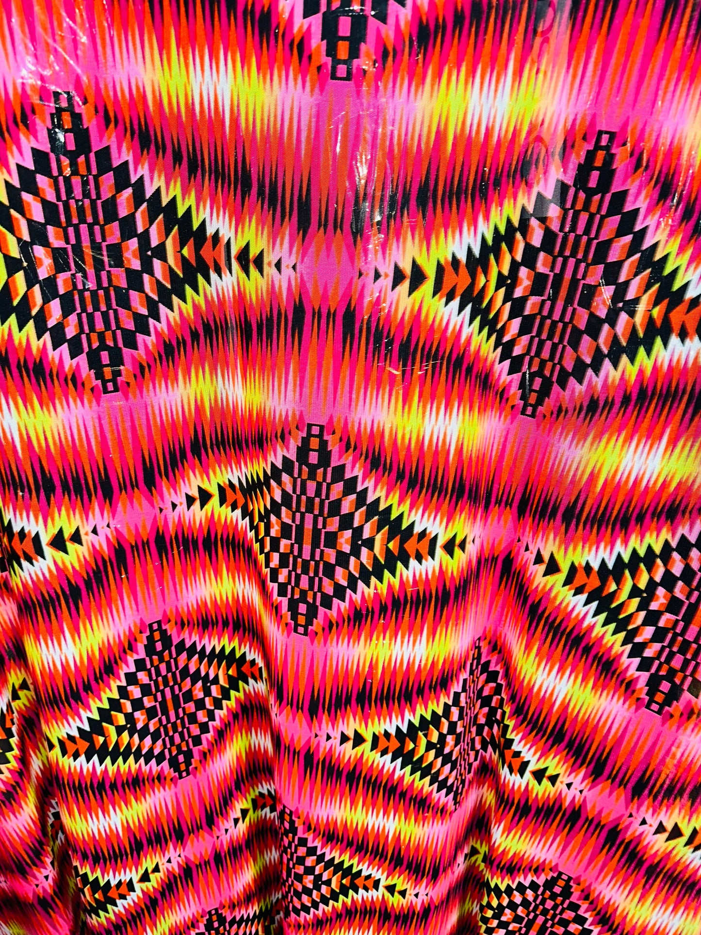 Tribal design print on great quality of nylon spandex power mesh 4-way stretch 58/60” High quality fabrics by AlexLAFabrics