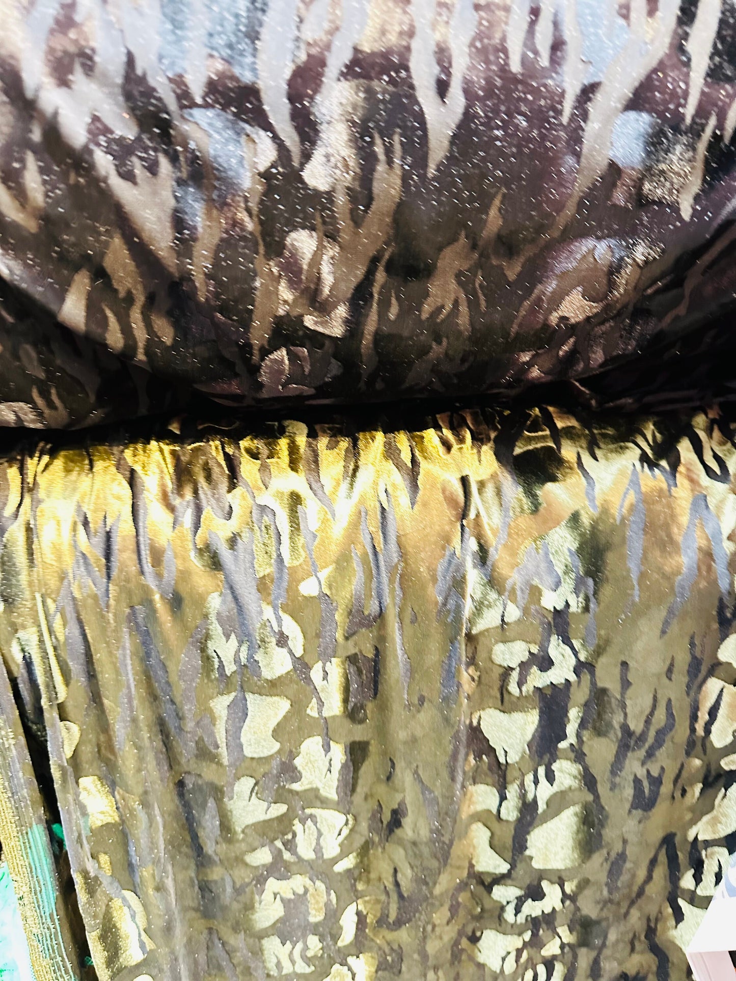 Camouflage burnout luxury stretch velvet 4-way stretch 58/60” High quality fabrics by AlexLAFabrics