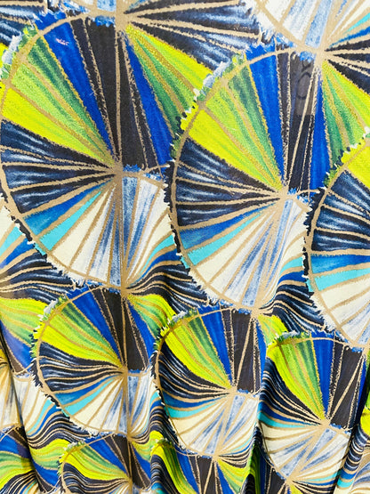 New abstract design multicolor print on great quality of power mesh 4-way stretch 58/60”