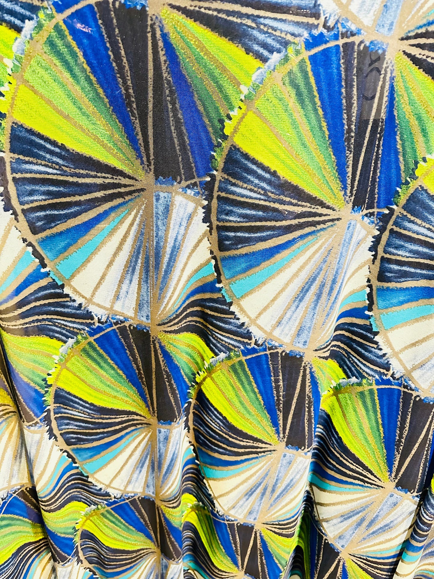 New abstract design multicolor print on great quality of power mesh 4-way stretch 58/60”