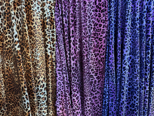 New Exotic Cheetah design print on great quality of stretch velvet 4-way stretch 58/60” High Quality fabrics by AlexLAFabrics