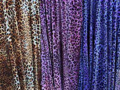 New Exotic Cheetah design print on great quality of stretch velvet 4-way stretch 58/60” High Quality fabrics by AlexLAFabrics