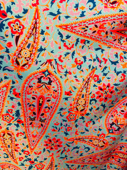 Paisley design Multicolor print on great quality of nylon spandex 4-way stretch 58/60” Sold by the YD. Ships Worldwide from Los Angeles