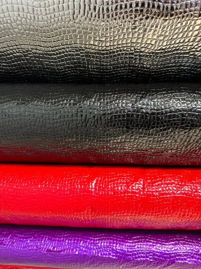 New Exotic Alligator design PU coated stretch vinyl 4-way stretch 58/60”