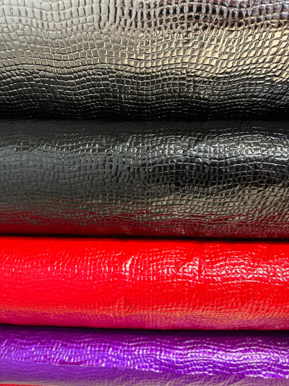 New Exotic Alligator design PU coated stretch vinyl 4-way stretch 58/60”