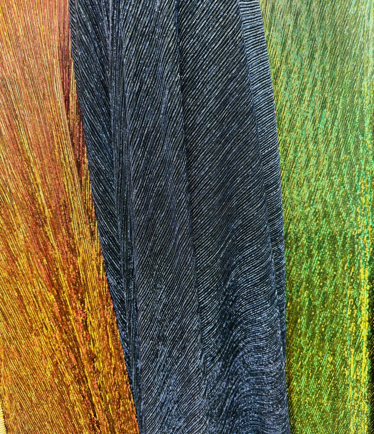 New Luxury Pleated  metallic nylon mesh 4-way stretch 58/60” Sold by the YD. Luxury fabrics by AlexLAFabrics