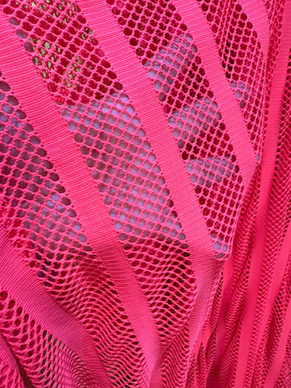New fishnet with stripe design nylon spandex 4-way stretch 58/60” Sold by the YD. Ships worldwide from Los Angeles California USA