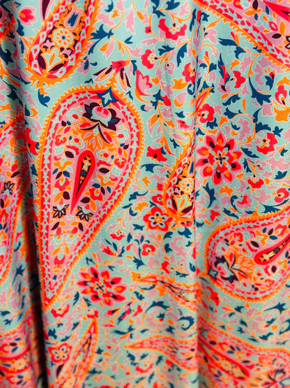 Paisley design Multicolor print on great quality of nylon spandex 4-way stretch 58/60” Sold by the YD. Ships Worldwide from Los Angeles