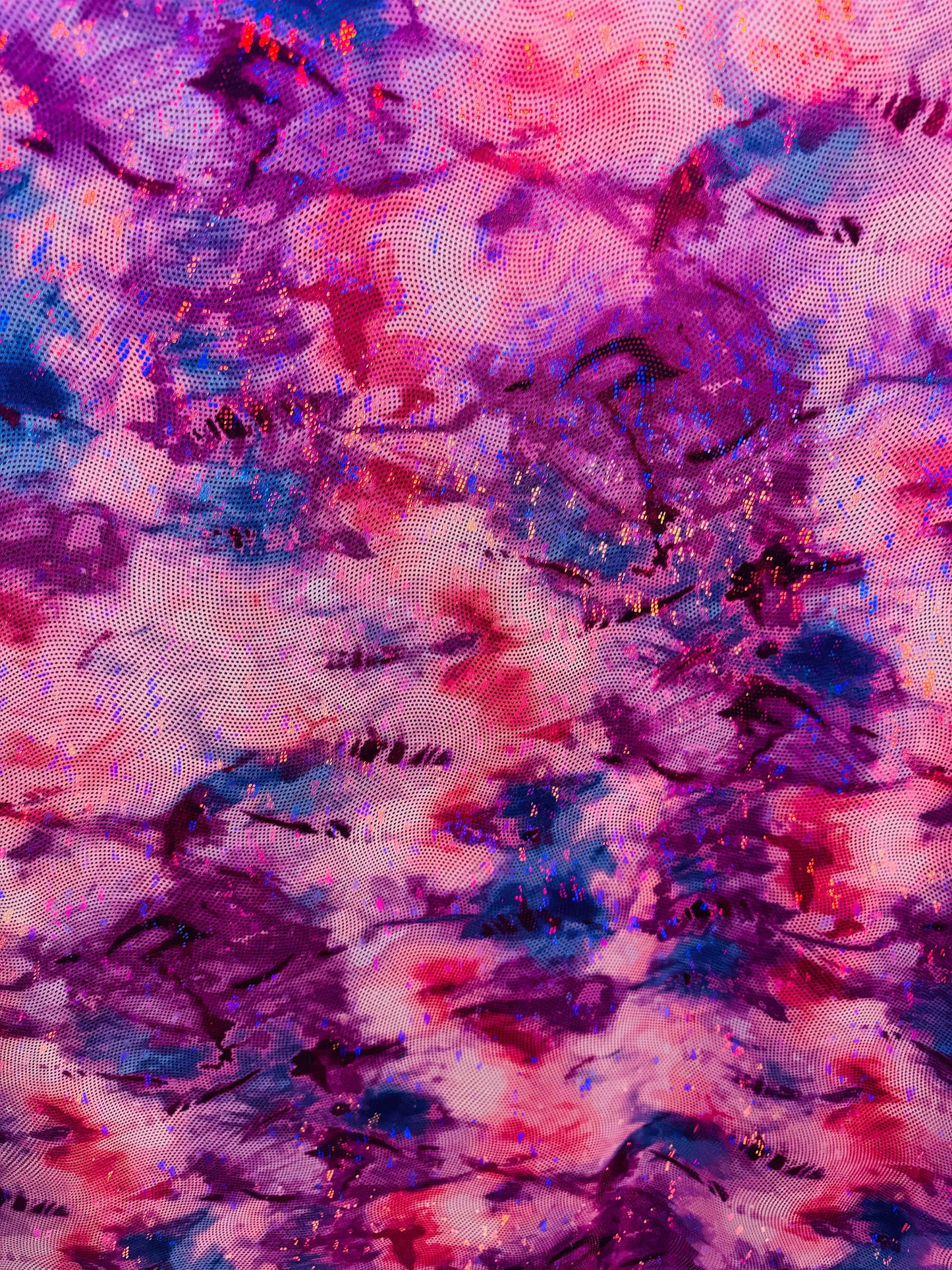 New the dye abstract design on shattered glass metallic nylon spandex 4-way stretch 58/60”