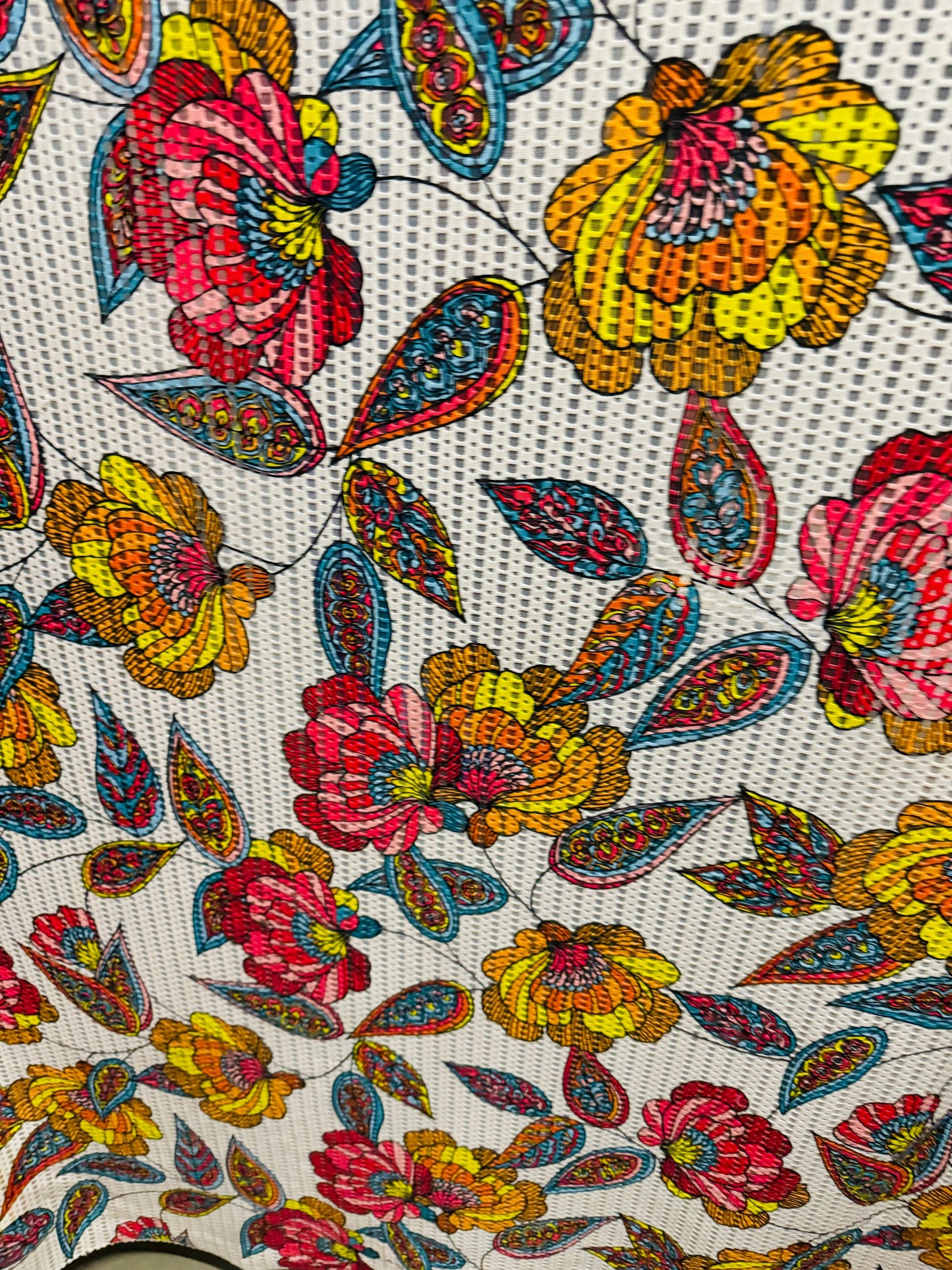 New floral design on spandex sport mesh 2-way stretch 58/60” High quality fabrics by AlexLAFabrics