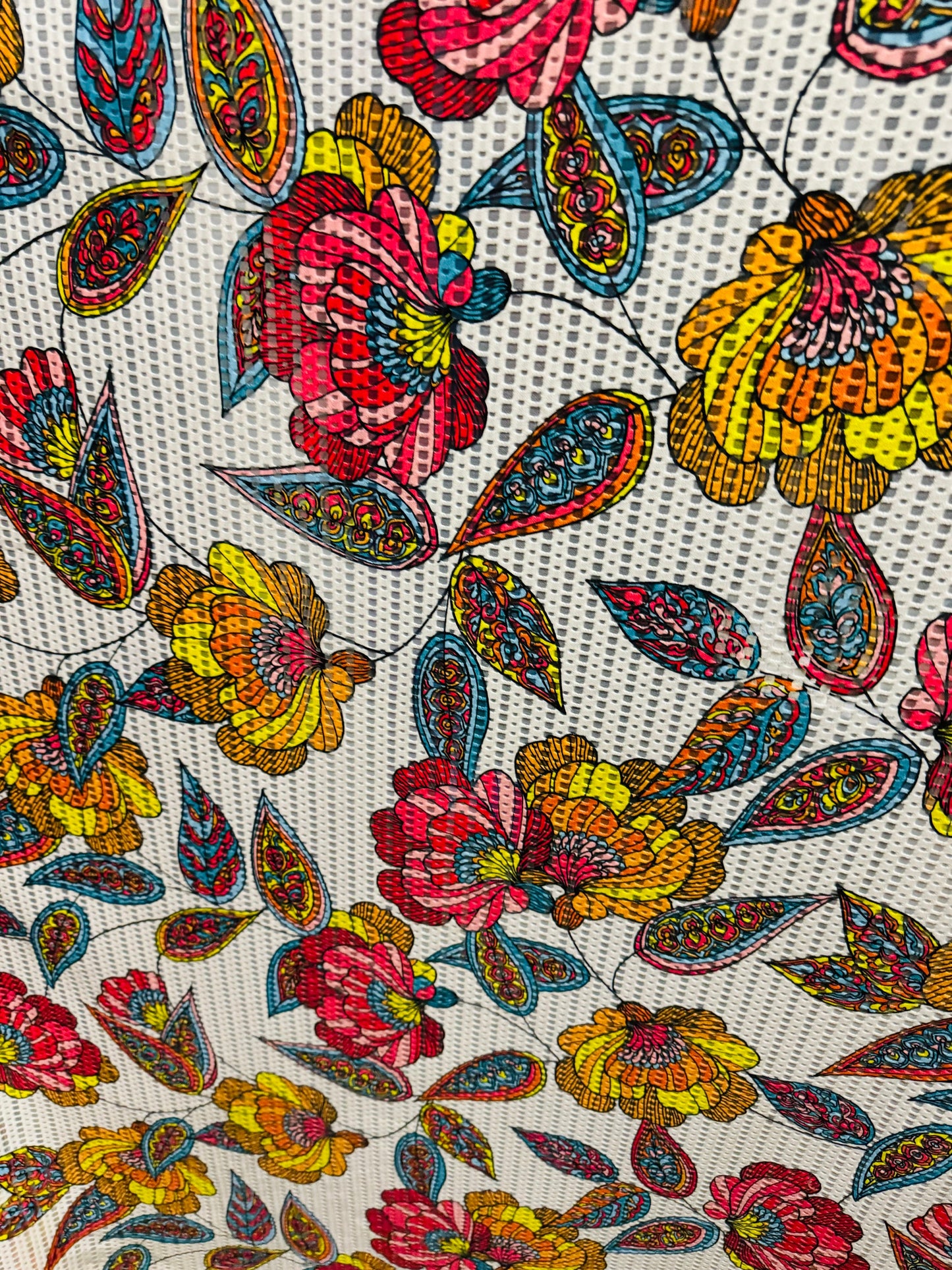 New floral design on spandex sport mesh 2-way stretch 58/60” High quality fabrics by AlexLAFabrics