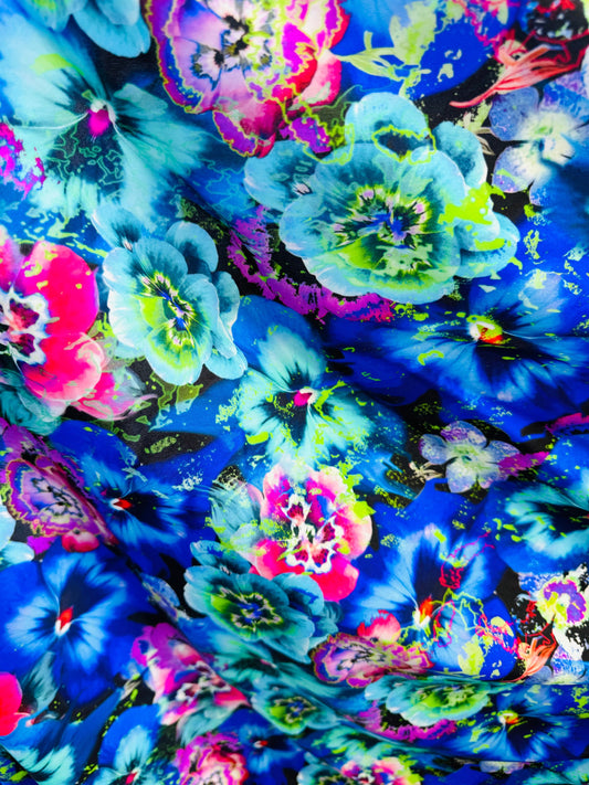 New Luxury floral design nylon spandex printed Italian quality 4-way stretch 58/60”