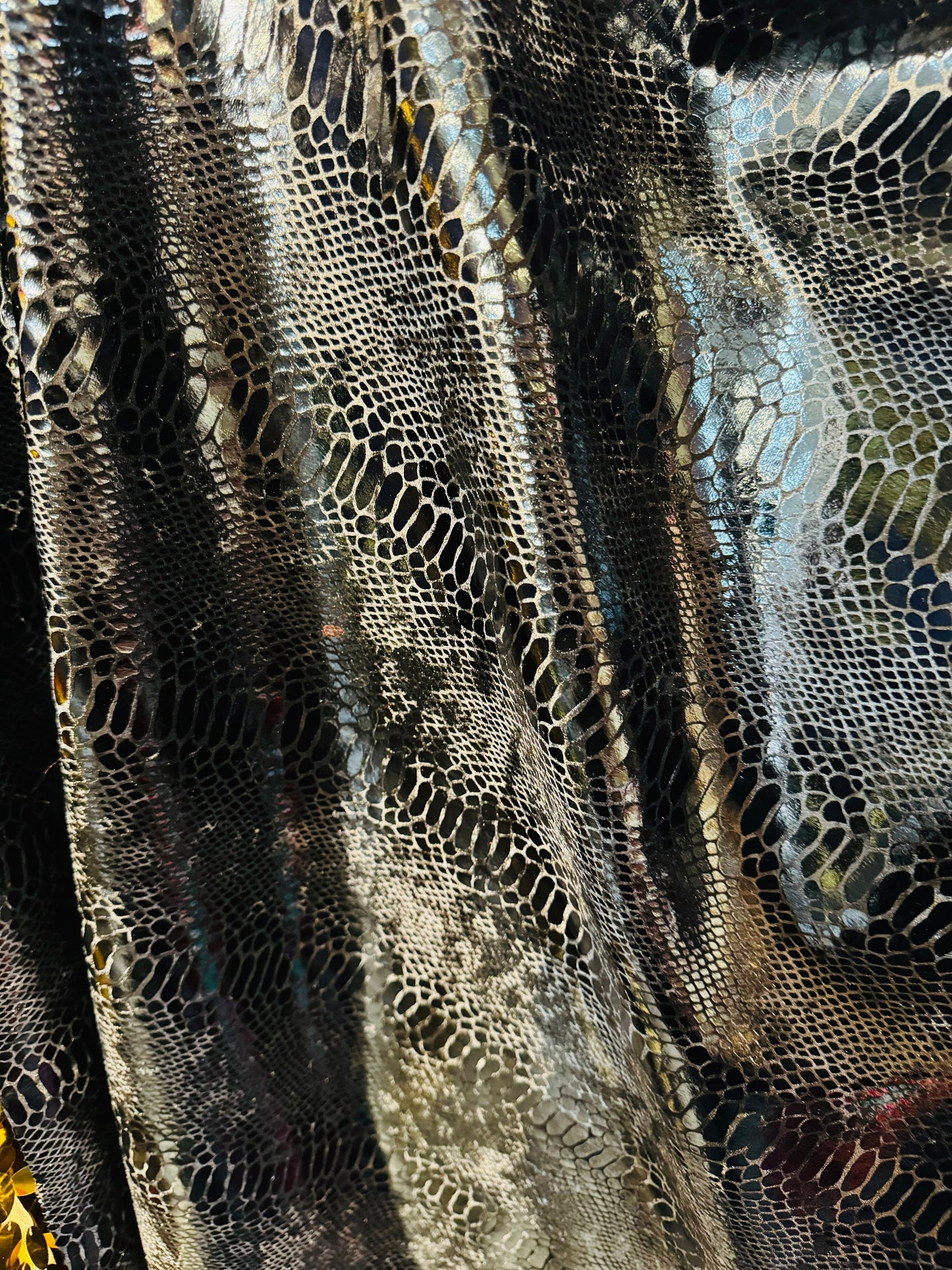 Anaconda design metallic stretch velvet with foil 2-way stretch 58/60” High quality fabrics by AlexLAFabrics