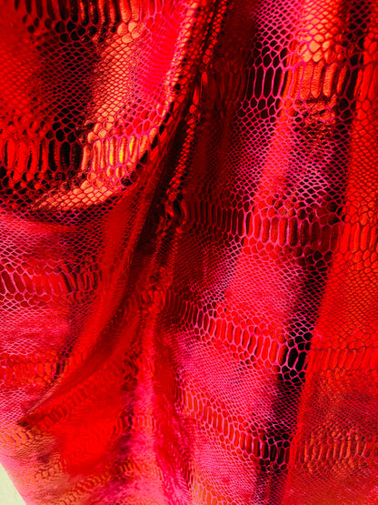 Anaconda design metallic stretch velvet with foil 2-way stretch 58/60” High quality fabrics by AlexLAFabrics