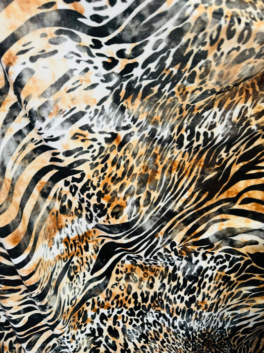 Wild Tiger design in great quality of stretch velvet 4-way 58/60” High quality fabrics by AlexLAFabrics
