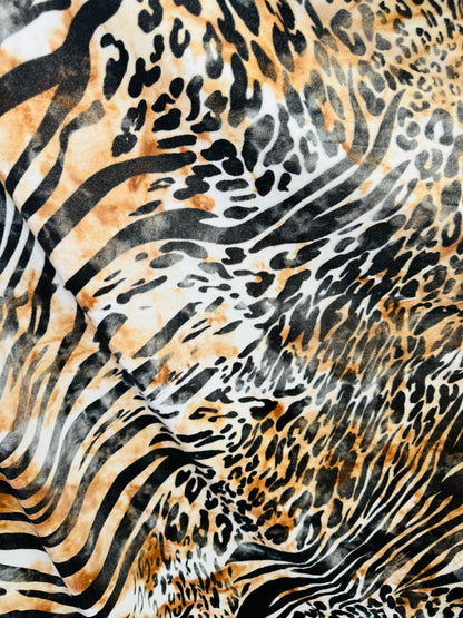 Wild Tiger design in great quality of stretch velvet 4-way 58/60” High quality fabrics by AlexLAFabrics