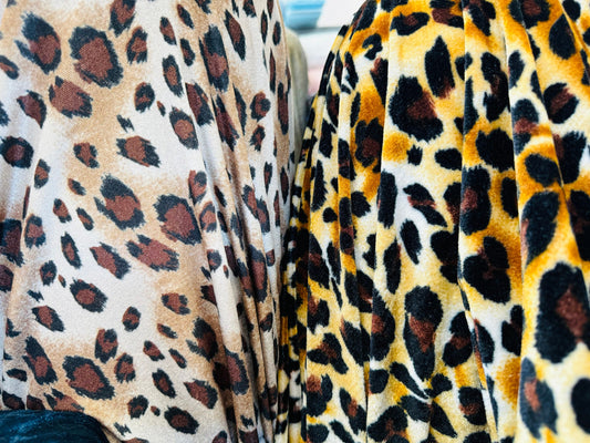 New Exotic animal print on great quality of stretch velvet 4-way stretch 58/60”