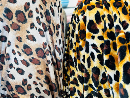 New Exotic animal print on great quality of stretch velvet 4-way stretch 58/60”
