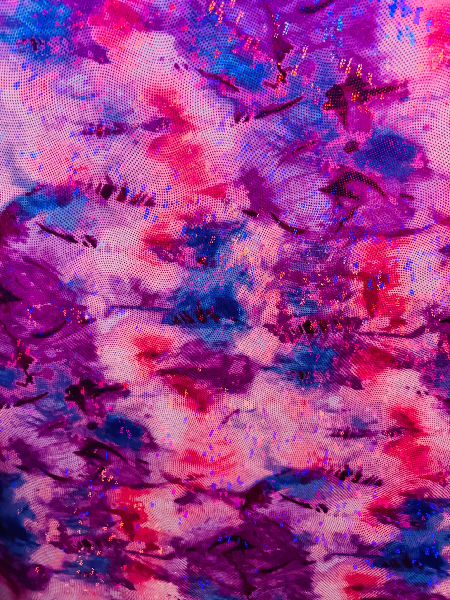 New the dye abstract design on shattered glass metallic nylon spandex 4-way stretch 58/60”