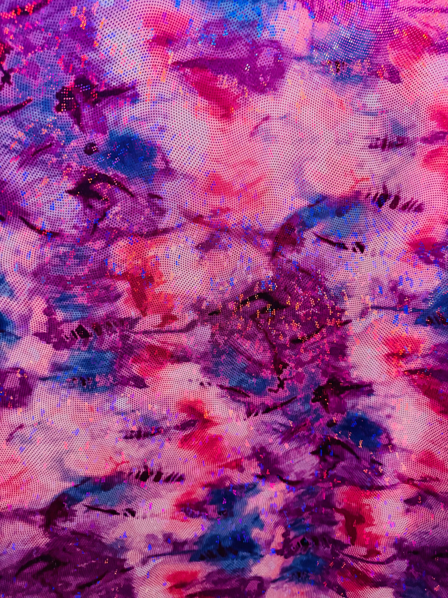 New the dye abstract design on shattered glass metallic nylon spandex 4-way stretch 58/60”
