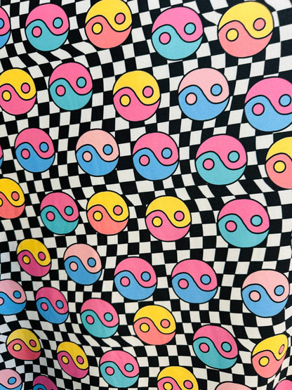 New checkerd design print on great quality of nylon spandex 4-way stretch 58/60”