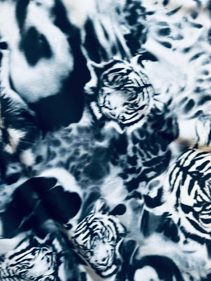 New Exotic Tiger design print on great quality of nylon spandex 4-way stretch 58/60”