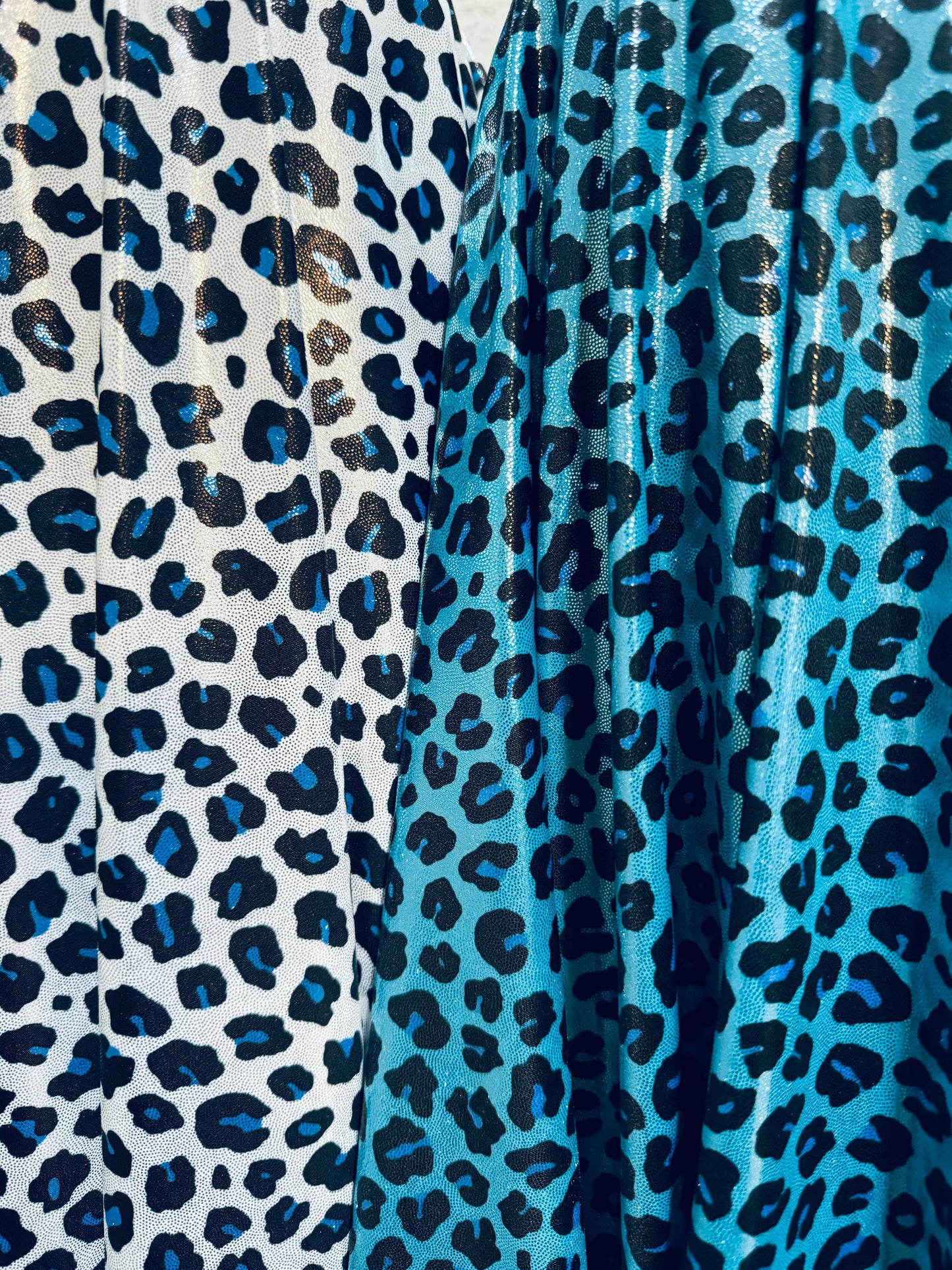 New Exotic cheetah design on metallic nylon spandex 4-way stretch 58/60”