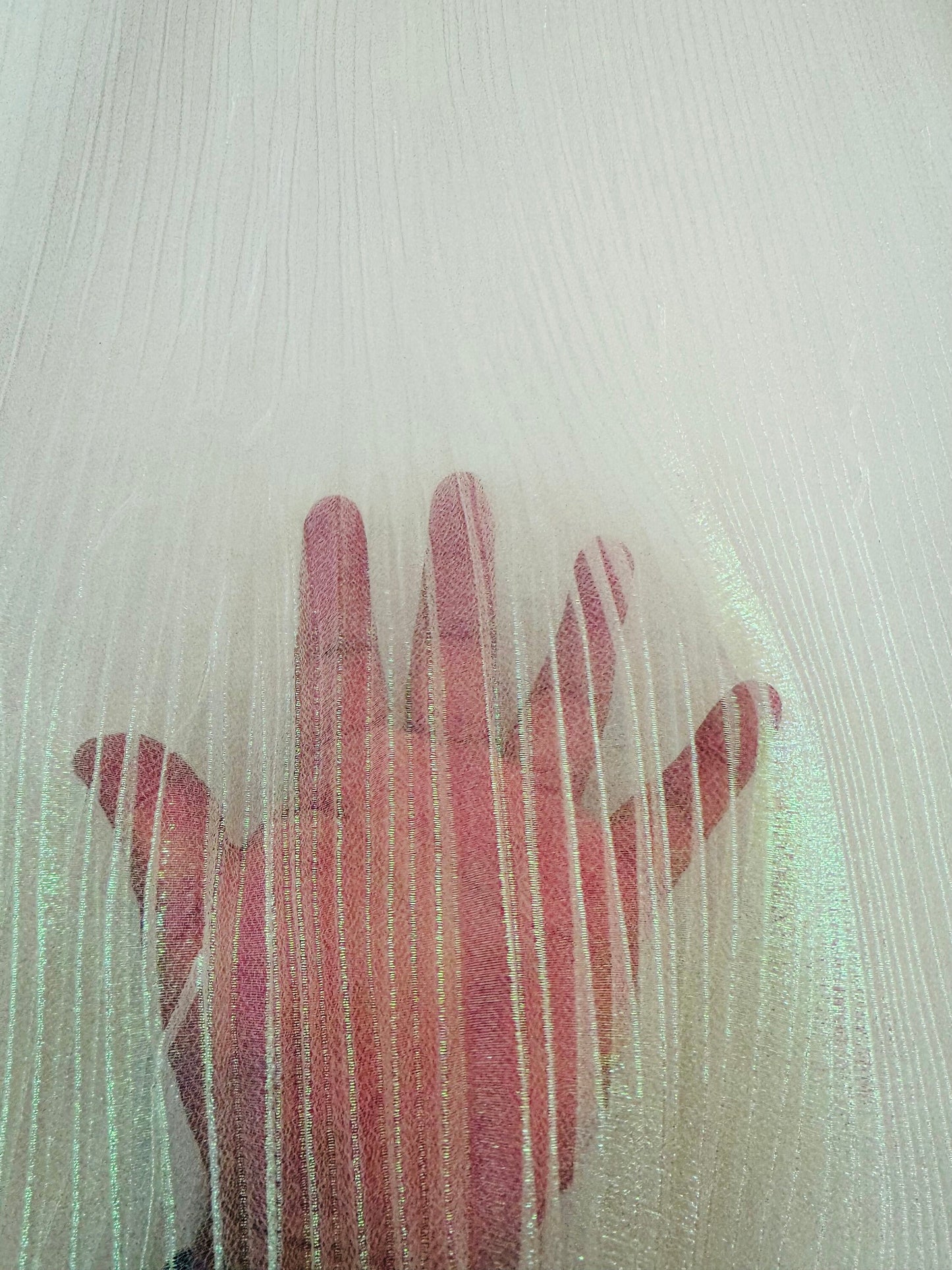 New Unicorn pleated iridescent organza 50/52” Sold by the YD.