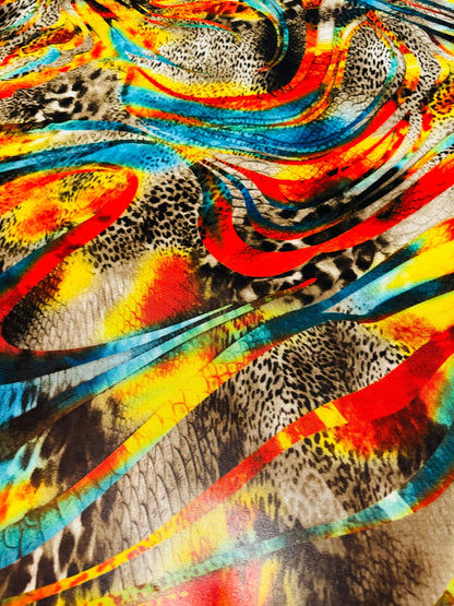 New Safari design exotic animal print on 4-way stretch power mesh 58/60”
