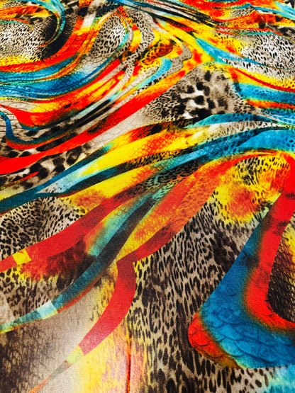 New Safari design exotic animal print on 4-way stretch power mesh 58/60”