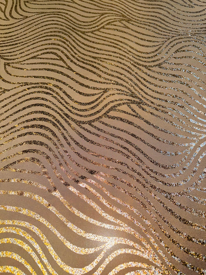 Tiger design metallic power mesh with foil 4-way stretch 58/60” High quality fabrics by AlexLAFabrics