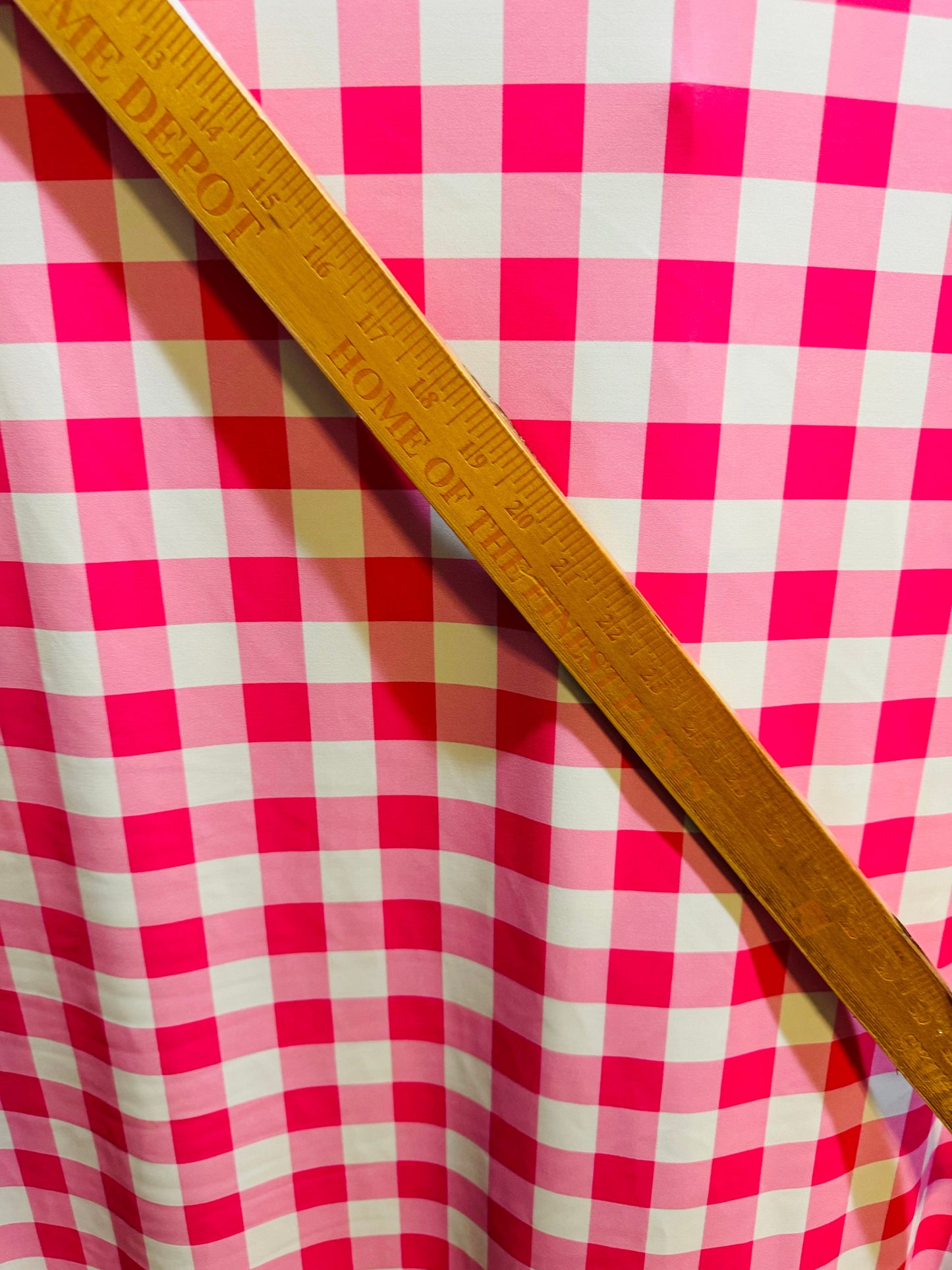 Pink checkered design print on best quality of nylon spandex 4-way stretch 58/60” High quality fabrics by AlexLAFabrics