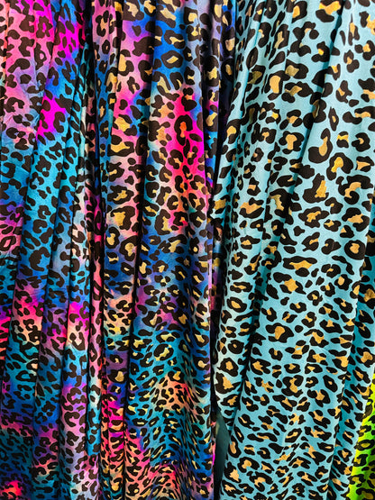 Leopard Exotic design metallic and non metallic nylon spandex 4-way stretch 58/60” High quality fabrics by AlexLAFabrics