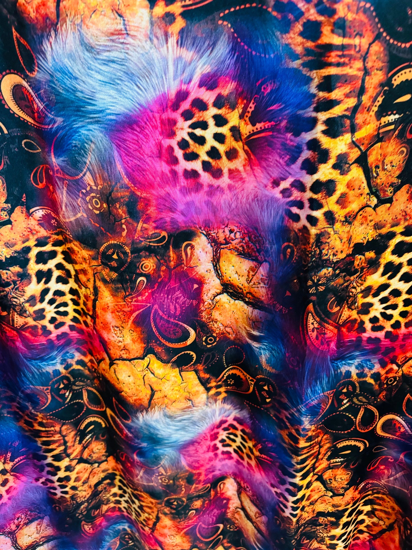 Exotic Leopard abstract design print on best quality of nylon spandex 4-way stretch 58/60” High Quality fabrics by AlexLAFabrics
